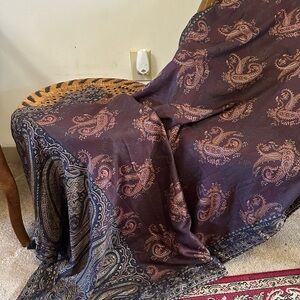 Paisley Patterned Fabric in Brown and Purple